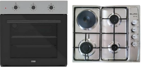 ΣΕΤ ΦΟΥΡΝΟΣ SF6008 INOX + ΕΣΤΙΑ ΜΙΚΤΗ SF6100 INOX (3 ΥΓΡΑΕΡΙΟΥ + 1 ΗΛΕΚΤΡΙΚΟ) (4 ΕΤΗ ΕΓΓΥΗΣΗ ΕΛΛΗΝΙΚΗΣ ΑΝΤΙΠΡΟΣΩΠΕΙΑΣ) SILIFO