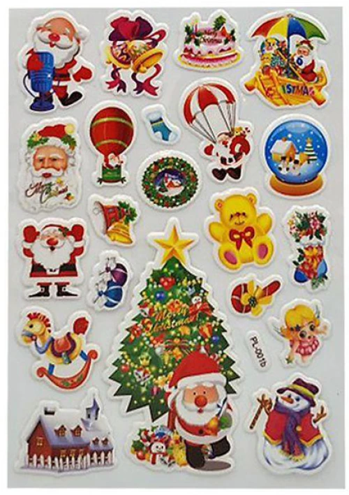 Χριστουγεννιάτικα Αυτοκόλλητα 3D Καρτέλα