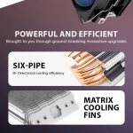 ARMAGGEDDON ARGB SILENT 12CM CPU COOLING FAN 6 HEAT PIPES BLACK