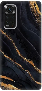Marble Silicone case Θήκη για Xiaomi Redmi Note 11 Pro 5G black-gold