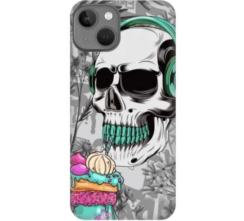Skull Silicone case Θήκη για Iphone 13 Mini white