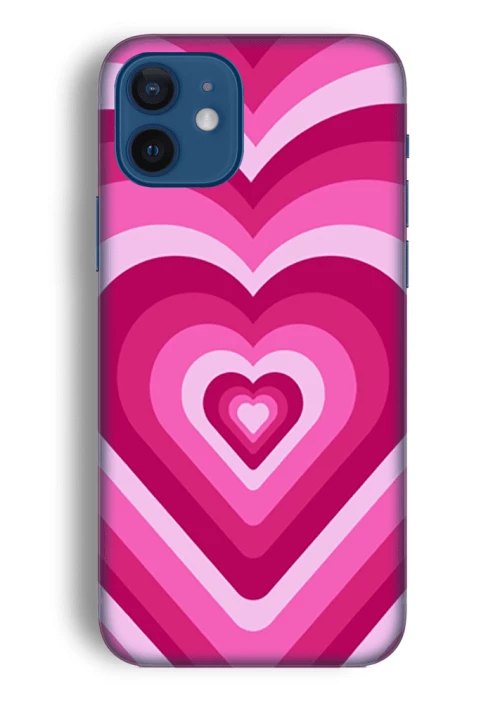 Hearts Silicone case Θήκη για Iphone 12 pink