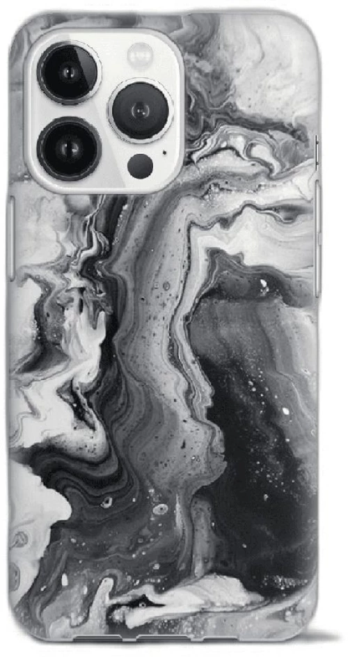 Marble Silicone case Θήκη για Iphone 13 Pro Max black-white 2