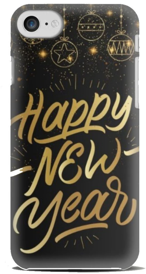 Silicone case Happy New Year Edition Θήκη για Iphone SE 2020 / 8 / 7 black-gold