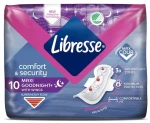 Libresse Comfort & Security Maxi Goodnight Σερβιέτες Νύχτας Με Φτερά 10τμχ