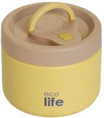 Στρογγυλό Ανοξείδωτο Θερμός Φαγητού Ecolife 650ml Κίτρινο