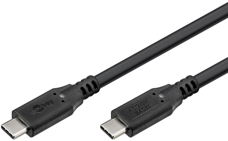 GOOBAY καλώδιο USB-C 74185, USB4, 240W, 40Gbps, 8K/60Hz, 1.8m, μαύρο