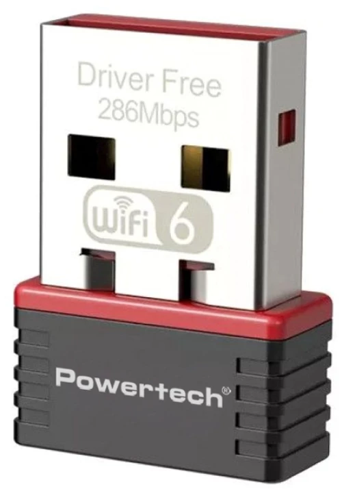 POWERTECH ασύρματος USB αντάπτορας δικτύου PT-1383, 300Mbps WiFi 6