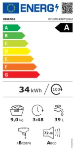 Πλυντήριο ρούχων Hisense WF3S9043BW3 60 cm 1400 rpm 9 kg