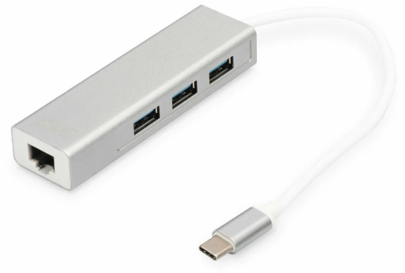 USB Hub Digitus DA-70255 Γκρι Λευκό/Γκρι Ασημί