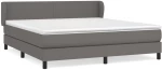 vidaXL Κρεβάτι Boxspring με Στρώμα Γκρι 180x200 εκ. Συνθετικό Δέρμα