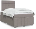 vidaXL Κρεβάτι Boxspring με Στρώμα Taupe 120x190 εκ. Υφασμάτινο