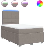 vidaXL Κρεβάτι Boxspring με Στρώμα Taupe 120x190 εκ. Υφασμάτινο