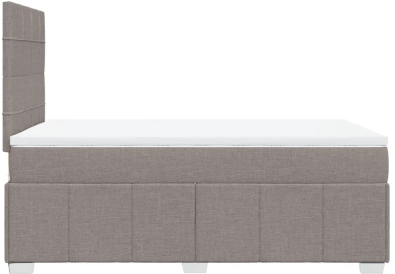 vidaXL Κρεβάτι Boxspring με Στρώμα Taupe 120x190 εκ. Υφασμάτινο