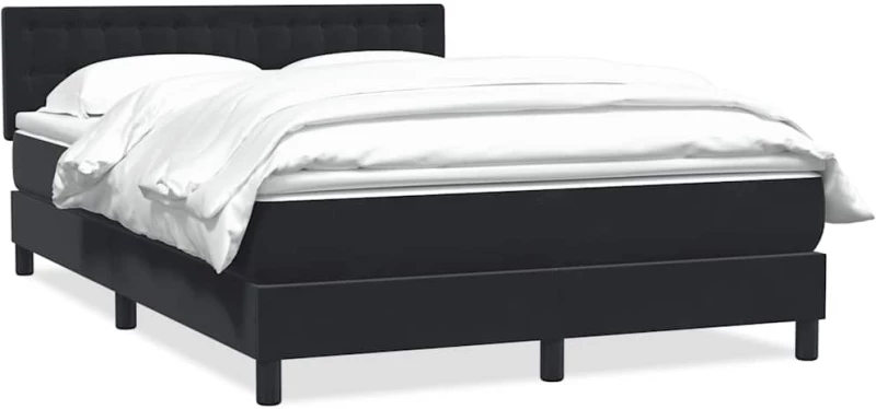 vidaXL Κρεβάτι Boxspring με Στρώμα Μαύρο 1140x210 εκ. Βελούδινο