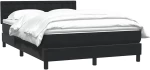 vidaXL Κρεβάτι Boxspring με Στρώμα Μαύρο 1140x210 εκ. Βελούδινο