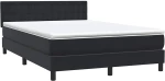 vidaXL Κρεβάτι Boxspring με Στρώμα Μαύρο 1140x210 εκ. Βελούδινο