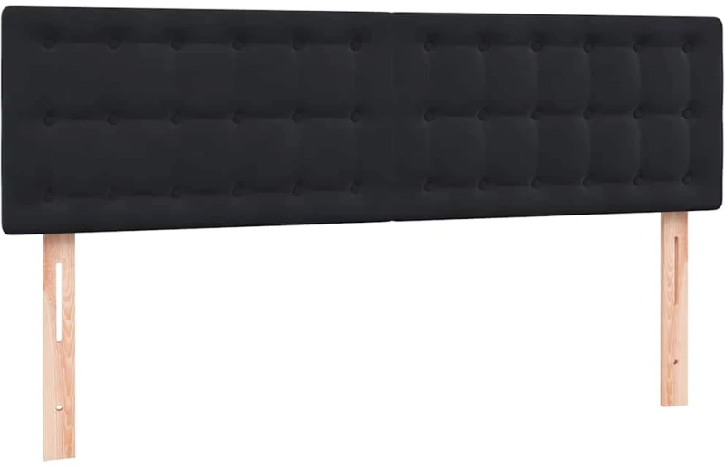 vidaXL Κρεβάτι Boxspring με Στρώμα Μαύρο 1140x210 εκ. Βελούδινο