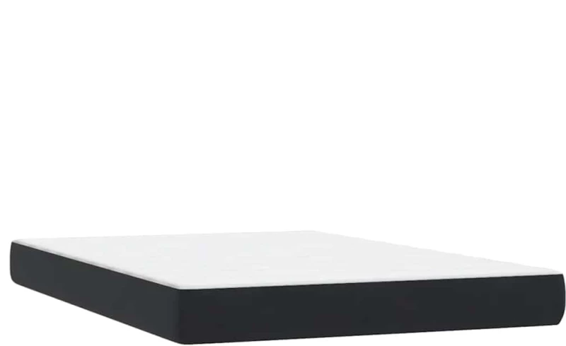 vidaXL Κρεβάτι Boxspring με Στρώμα Μαύρο 1140x210 εκ. Βελούδινο