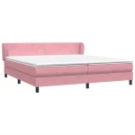 vidaXL Box Spring κρεβάτι με στρώματα ροζ 180x210 cm Βελούδινο
