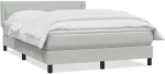 vidaXL Κρεβάτι Boxspring με Στρώμα Ανοιχτό Γκρι 160x220 εκ. Βελούδινο