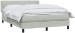vidaXL Κρεβάτι Boxspring με Στρώμα Ανοιχτό Γκρι 160x220 εκ. Βελούδινο