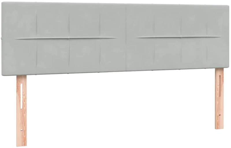 vidaXL Κρεβάτι Boxspring με Στρώμα Ανοιχτό Γκρι 160x220 εκ. Βελούδινο