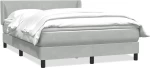 vidaXL Κρεβάτι Boxspring με Στρώμα Ανοιχτό Γκρι 160x210 εκ. Βελούδινο