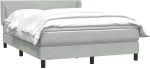 vidaXL Κρεβάτι Boxspring με Στρώμα Ανοιχτό Γκρι 160x210 εκ. Βελούδινο