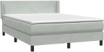 vidaXL Κρεβάτι Boxspring με Στρώμα Ανοιχτό Γκρι 160x210 εκ. Βελούδινο