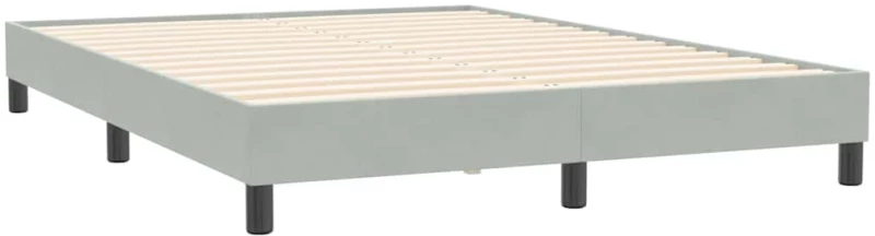 vidaXL Κρεβάτι Boxspring με Στρώμα Ανοιχτό Γκρι 160x210 εκ. Βελούδινο