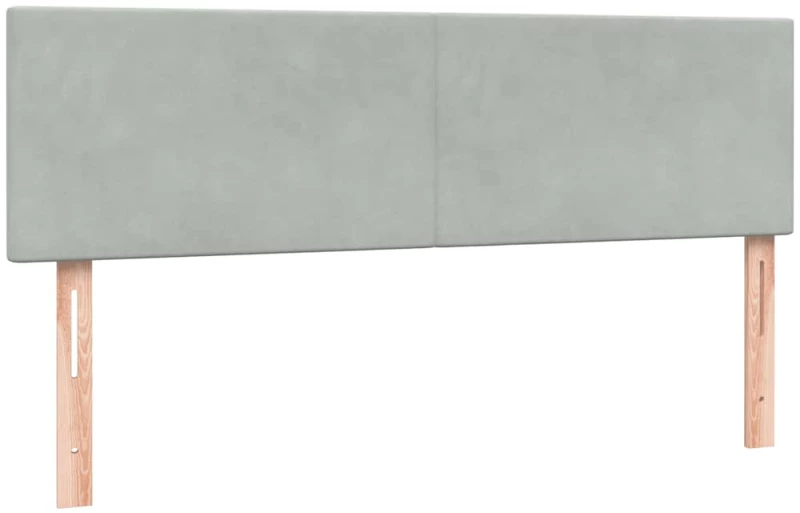 vidaXL Κρεβάτι Boxspring με Στρώμα Ανοιχτό Γκρι 160x210 εκ. Βελούδινο