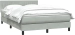 vidaXL Κρεβάτι Boxspring με Στρώμα Ανοιχτό Γκρι 160x220 εκ. Βελούδινο