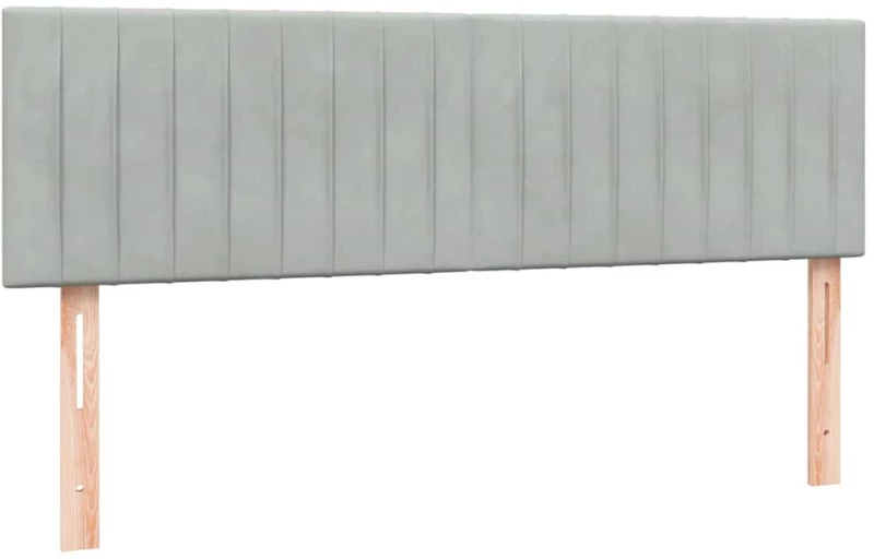 vidaXL Κρεβάτι Boxspring με Στρώμα Ανοιχτό Γκρι 160x220 εκ. Βελούδινο