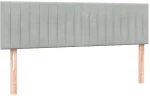 vidaXL Κρεβάτι Boxspring με Στρώμα Ανοιχτό Γκρι 160x220 εκ. Βελούδινο