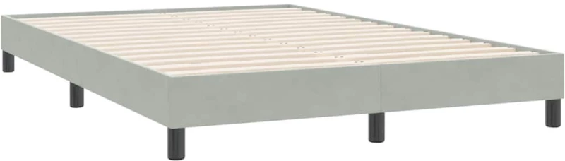 vidaXL Κρεβάτι Boxspring με Στρώμα Ανοιχτό Γκρι 160x220 εκ. Βελούδινο