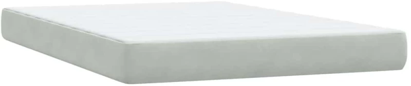 vidaXL Κρεβάτι Boxspring με Στρώμα Ανοιχτό Γκρι 160x220 εκ. Βελούδινο