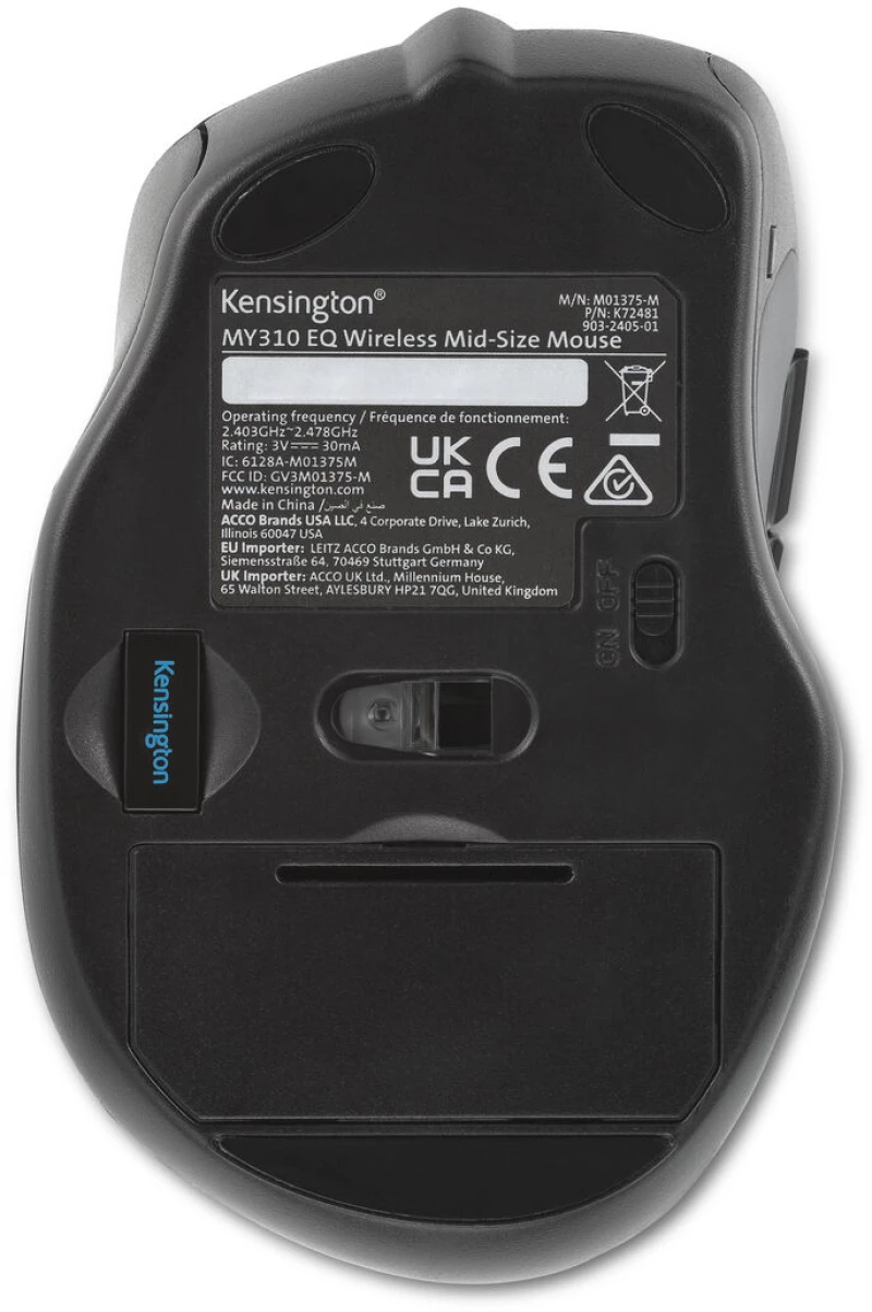 Ασύρματο ποντίκι Kensington MY310S Μαύρο 1600 dpi