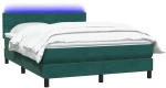 vidaXL Box Spring κρεβάτι με στρώμα σκούρο πράσινο 160x220cm Βελούδινο