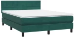 vidaXL Box Spring κρεβάτι με στρώμα σκούρο πράσινο 160x220cm Βελούδινο