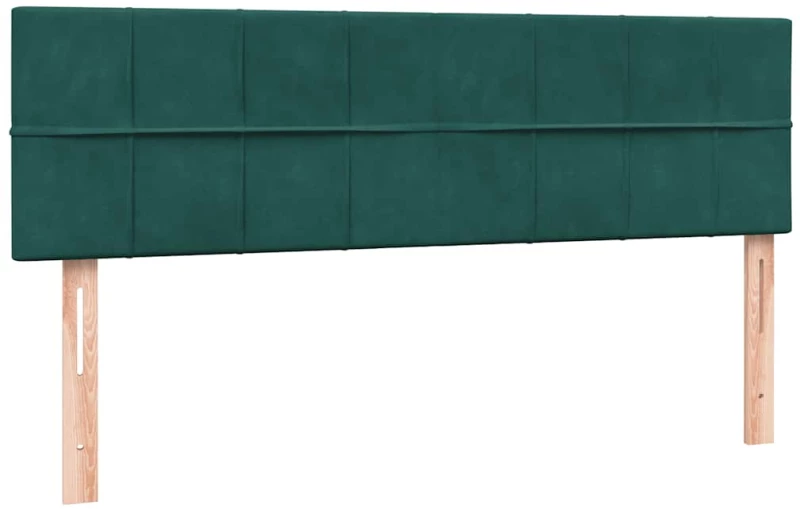 vidaXL Box Spring κρεβάτι με στρώμα σκούρο πράσινο 160x220cm Βελούδινο