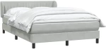 vidaXL Κρεβάτι Boxspring με Στρώμα Ανοιχτό Γκρι 160x220 εκ. Βελούδινο
