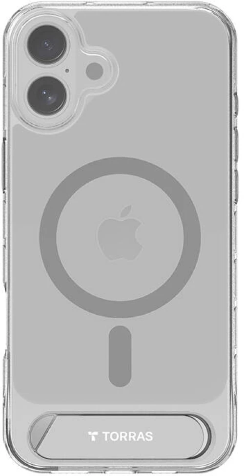 Torras Pstand Series Case for iPhone 16 (Transparent)