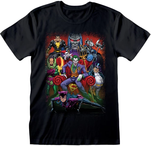 Μπλούζα με Κοντό Μανίκι DC Comics Villains Μαύρο Για άνδρες και γυναίκες