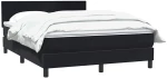 vidaXL Κρεβάτι Boxspring με Στρώμα Μαύρο 160x210 εκ. Βελούδινο