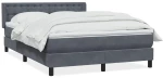 vidaXL Κρεβάτι Boxspring με Στρώμα Σκούρο Γκρι 160x210 εκ. Βελούδινο