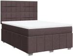 vidaXL Κρεβάτι Boxspring με Στρώμα Σκούρο Καφέ 140x200 εκ Υφασμάτινο