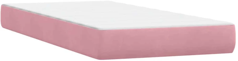 vidaXL Box Spring κρεβάτι με στρώματα ροζ 180x210 cm Βελούδινο