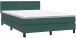 vidaXL Box Spring κρεβάτι με στρώμα σκούρο πράσινο 160x220cm Βελούδινο