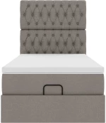 vidaXL Οθωμανικό κρεβάτι με στρώμα Taupe 80x200cm ύφασμα